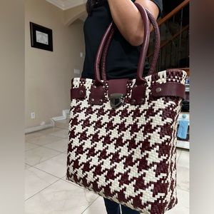 Medium Basket Bag  Oaxaca Handbag with Leather Handles